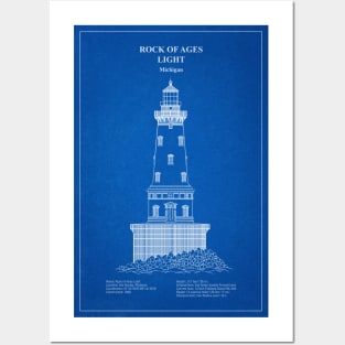 Rock of Ages Light Lighthouse - Michigan - AD Posters and Art